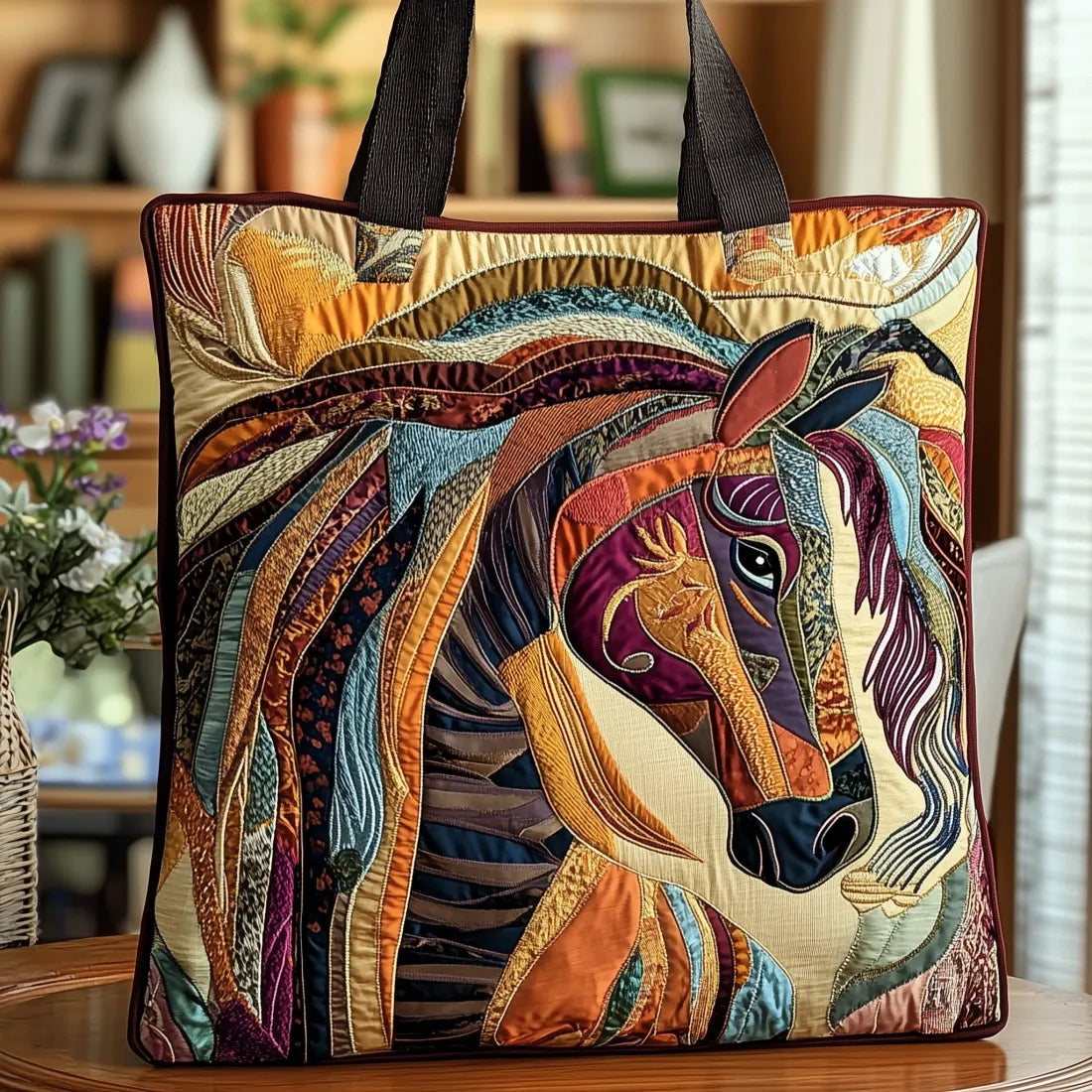 Artisan Tote Bag - Horse in Multicolour Mosaic