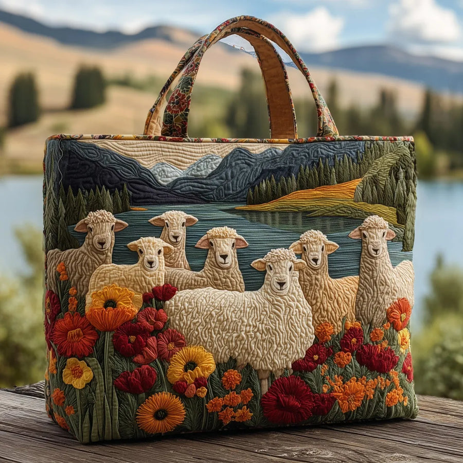 Artisan Tote Bag - Sheep by the Lake