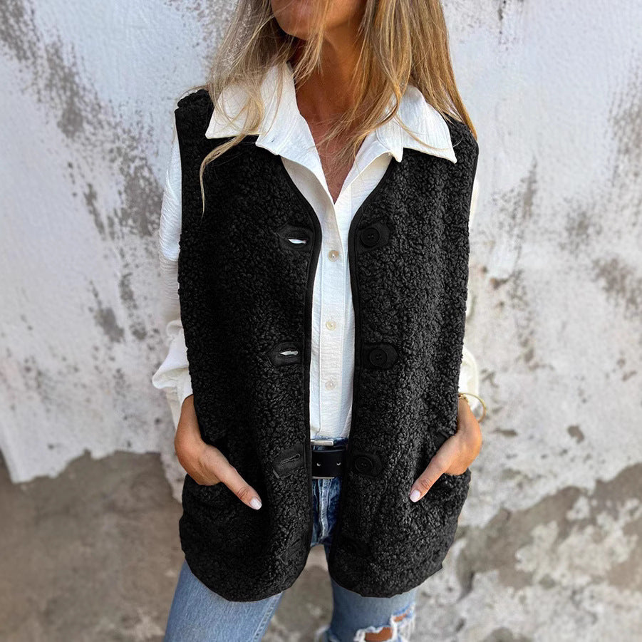 Lynora | Button-Down Short Warm Vest
