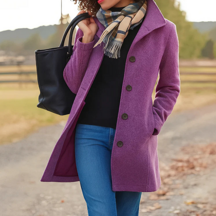 Classic Coat with Buttons for Women