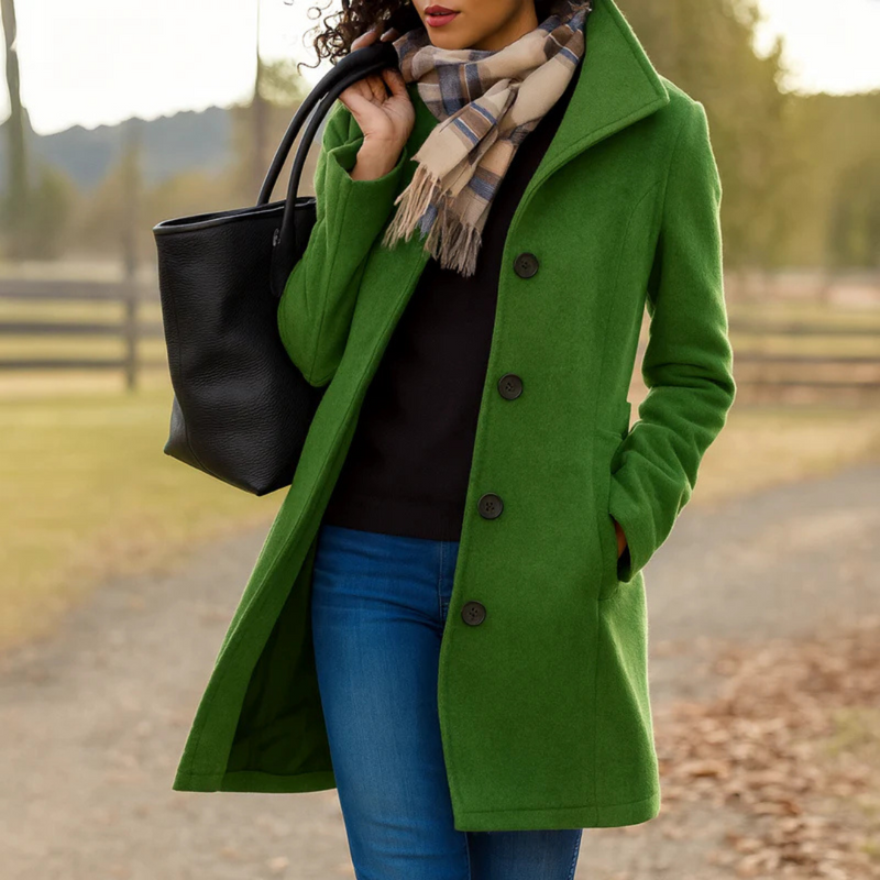 Classic Coat with Buttons for Women