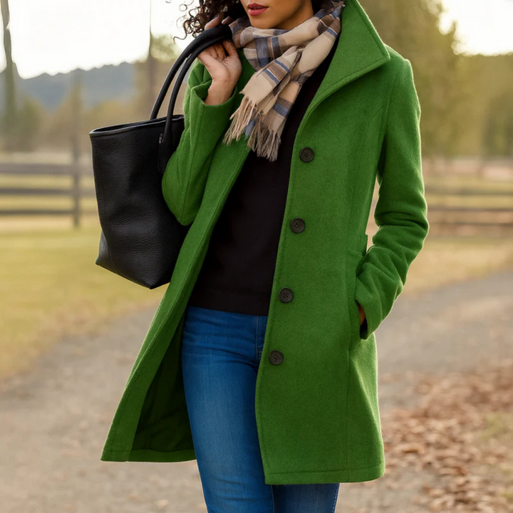 Classic Coat with Buttons for Women