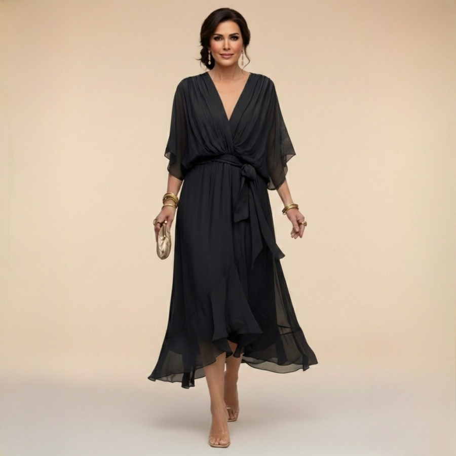 Marta™ | Elegant Flowing V-Neck Dress