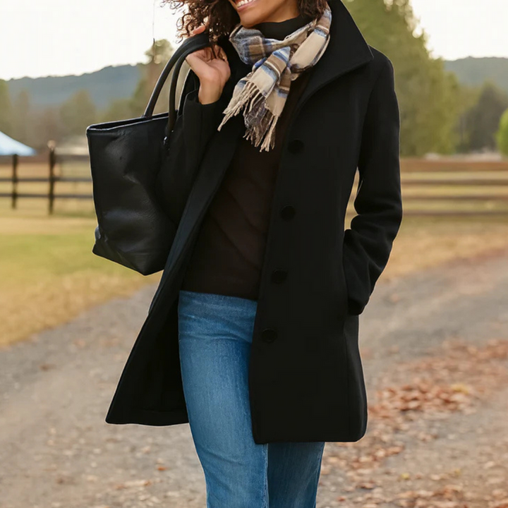 Classic Coat with Buttons for Women