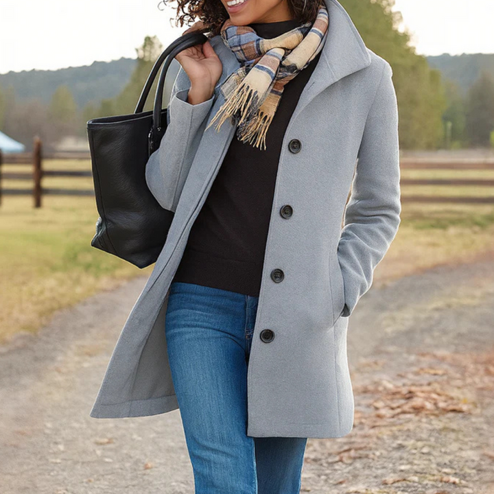 Classic Coat with Buttons for Women