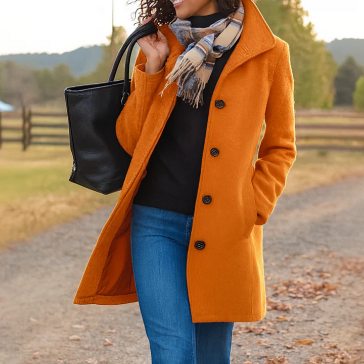 Classic Coat with Buttons for Women