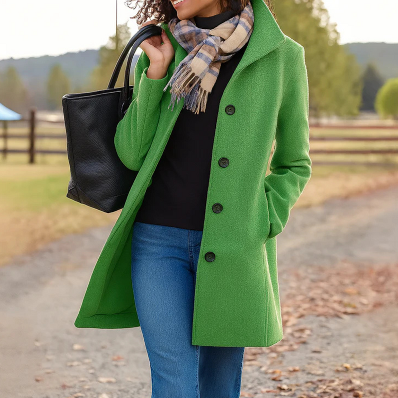 Classic Coat with Buttons for Women