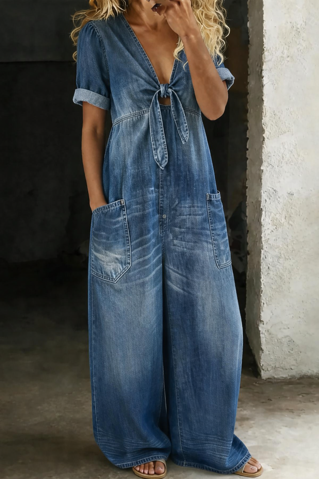 Maya™ | Relaxed Denim Jumpsuit