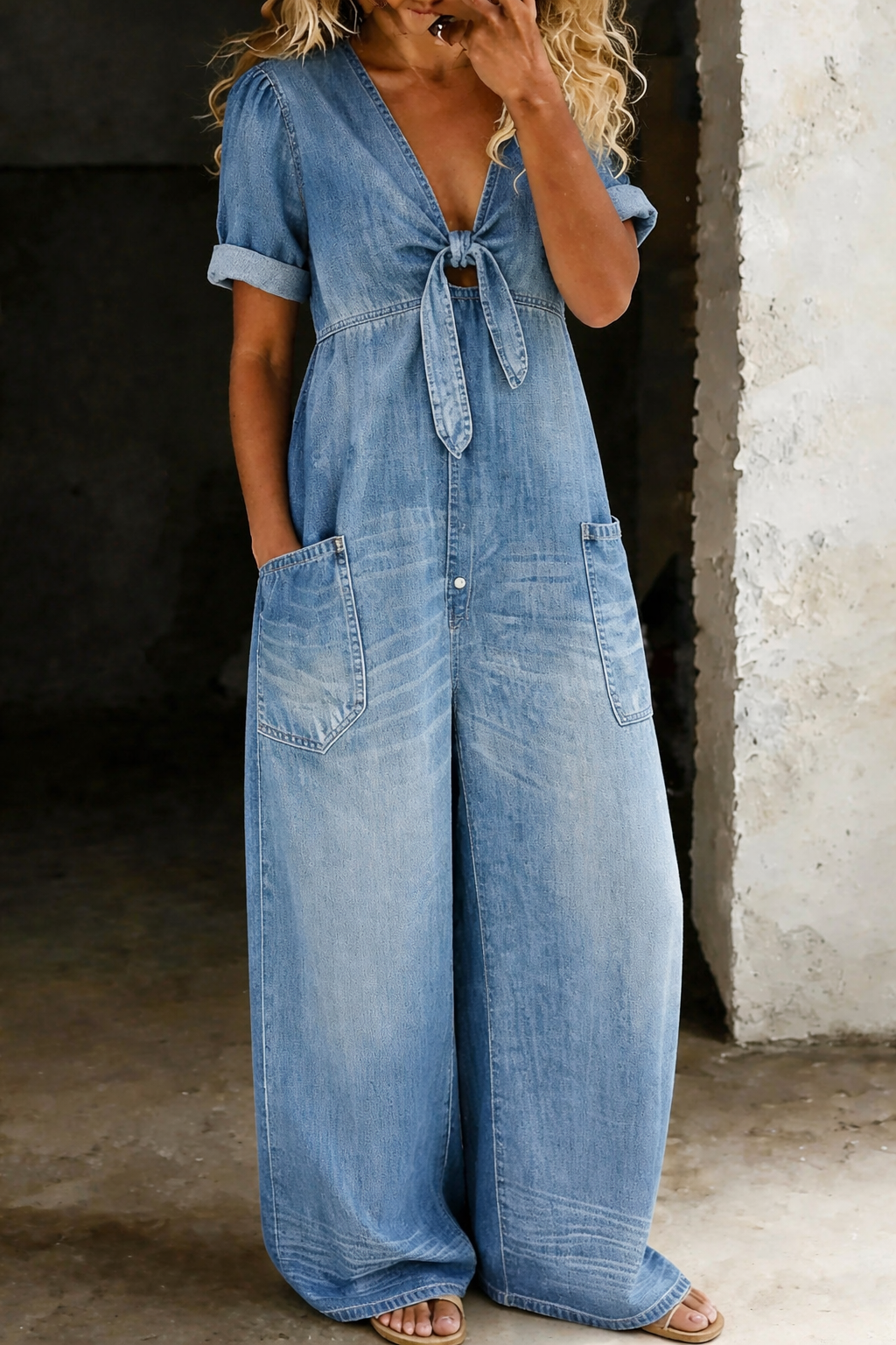 Maya™ | Relaxed Denim Jumpsuit