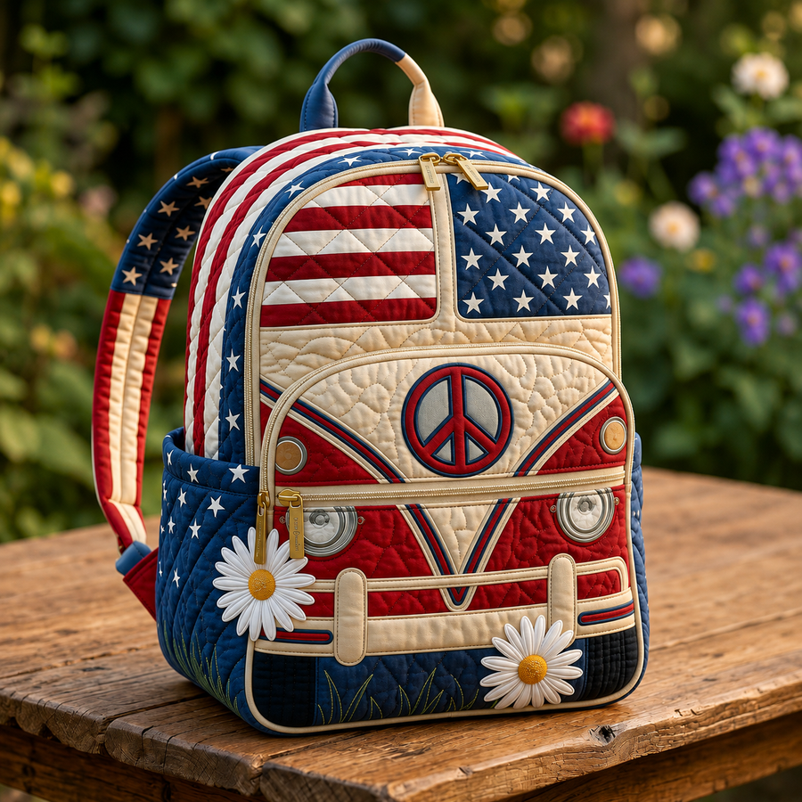 Bohemian Backpack — Stars and Daisies Design