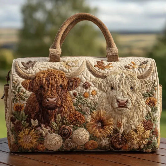 Padded Travel Case Scottish Highland Cow