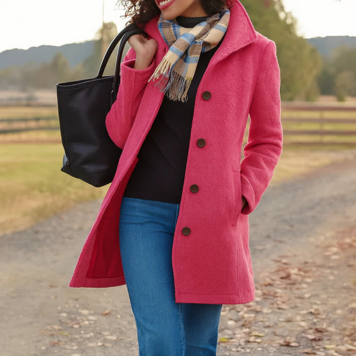 Classic Coat with Buttons for Women
