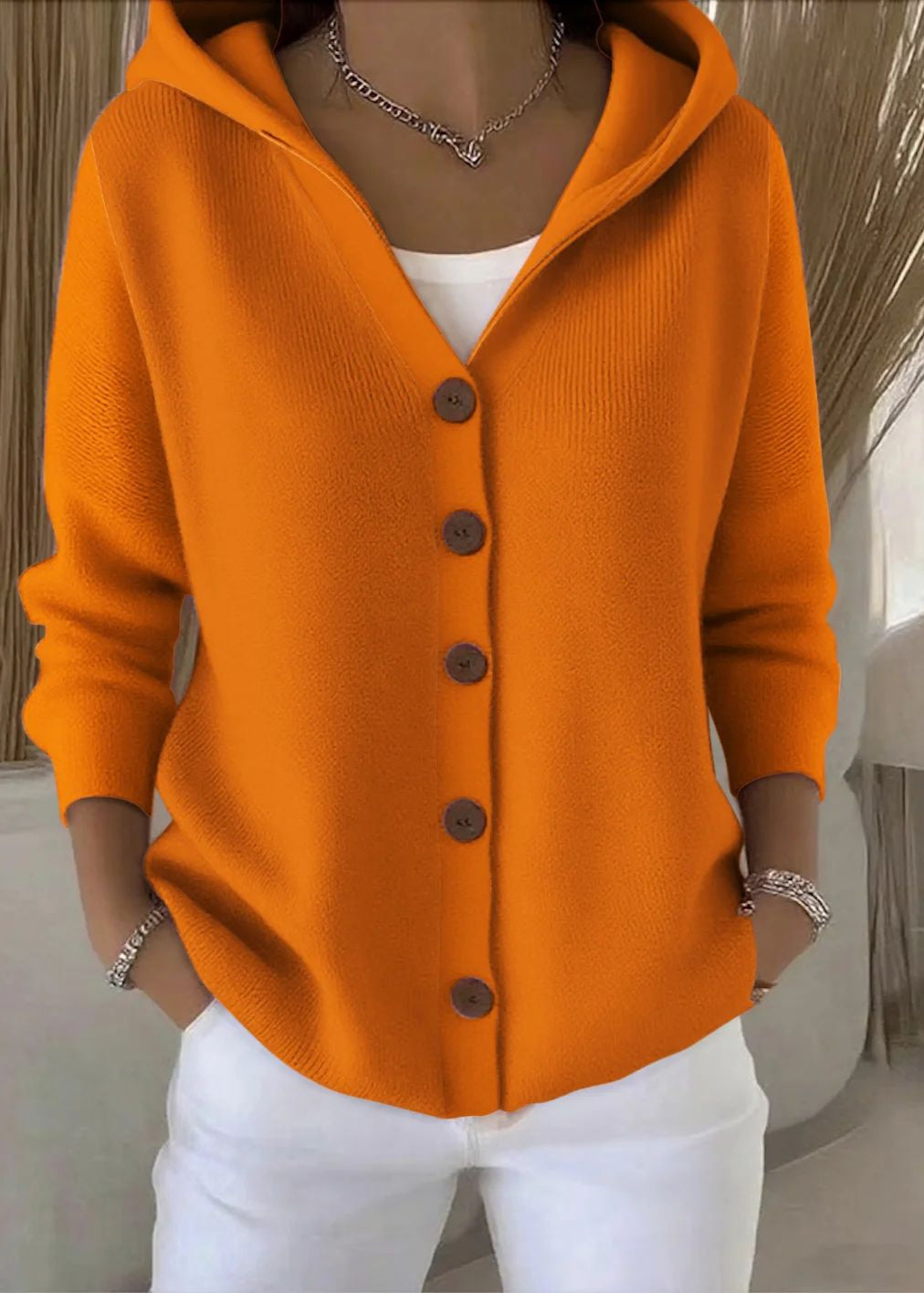 Amelia | Elegant Hooded Cardigan