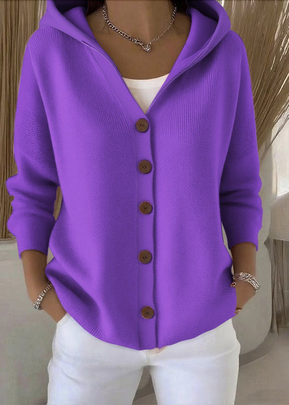 Amelia | Elegant Hooded Cardigan