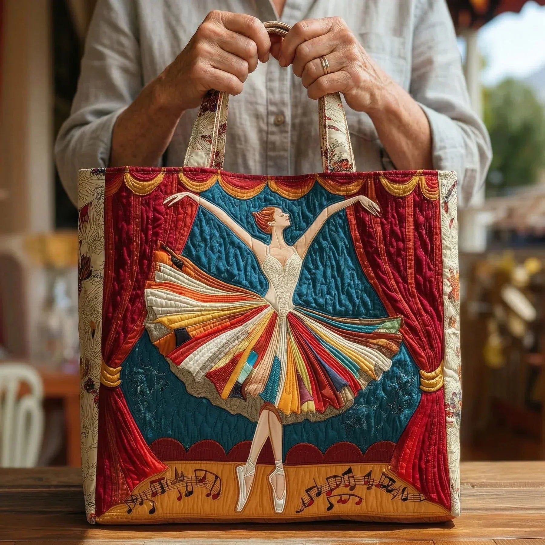 Filled Tote Bag - Elegant Ballerina